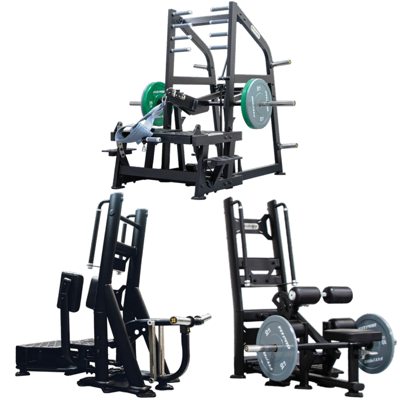 Combo bundle gym equipmetn glute and lower body best glute machines belt squat standing hip thrust and standing abductor