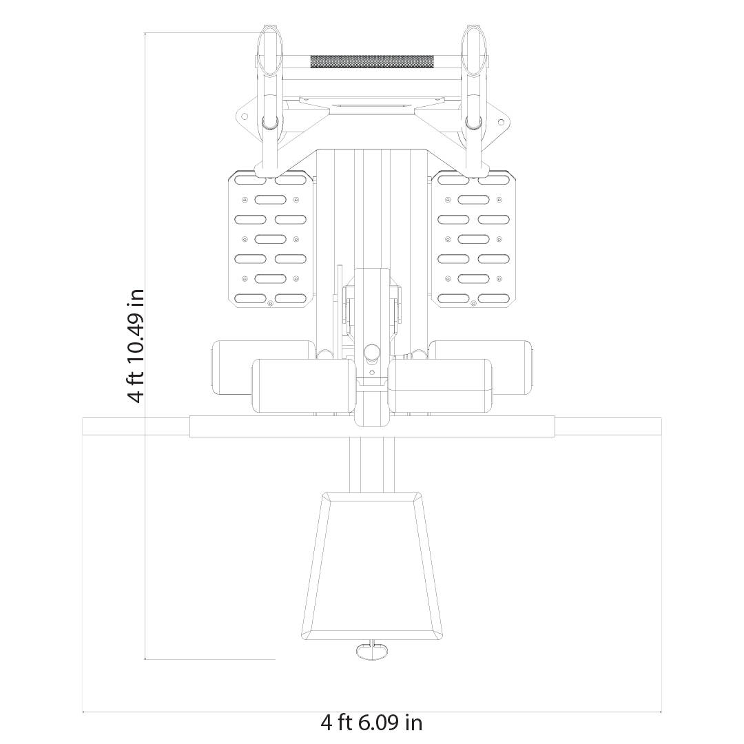 standing Hip Thrust best size for gyms, blueprint