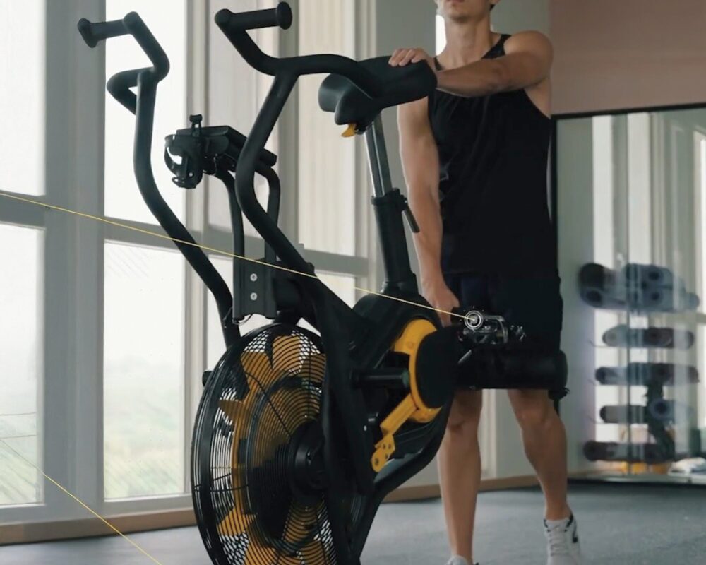 Hyperon Air Bike for high intensity training like HYROX easy transportation