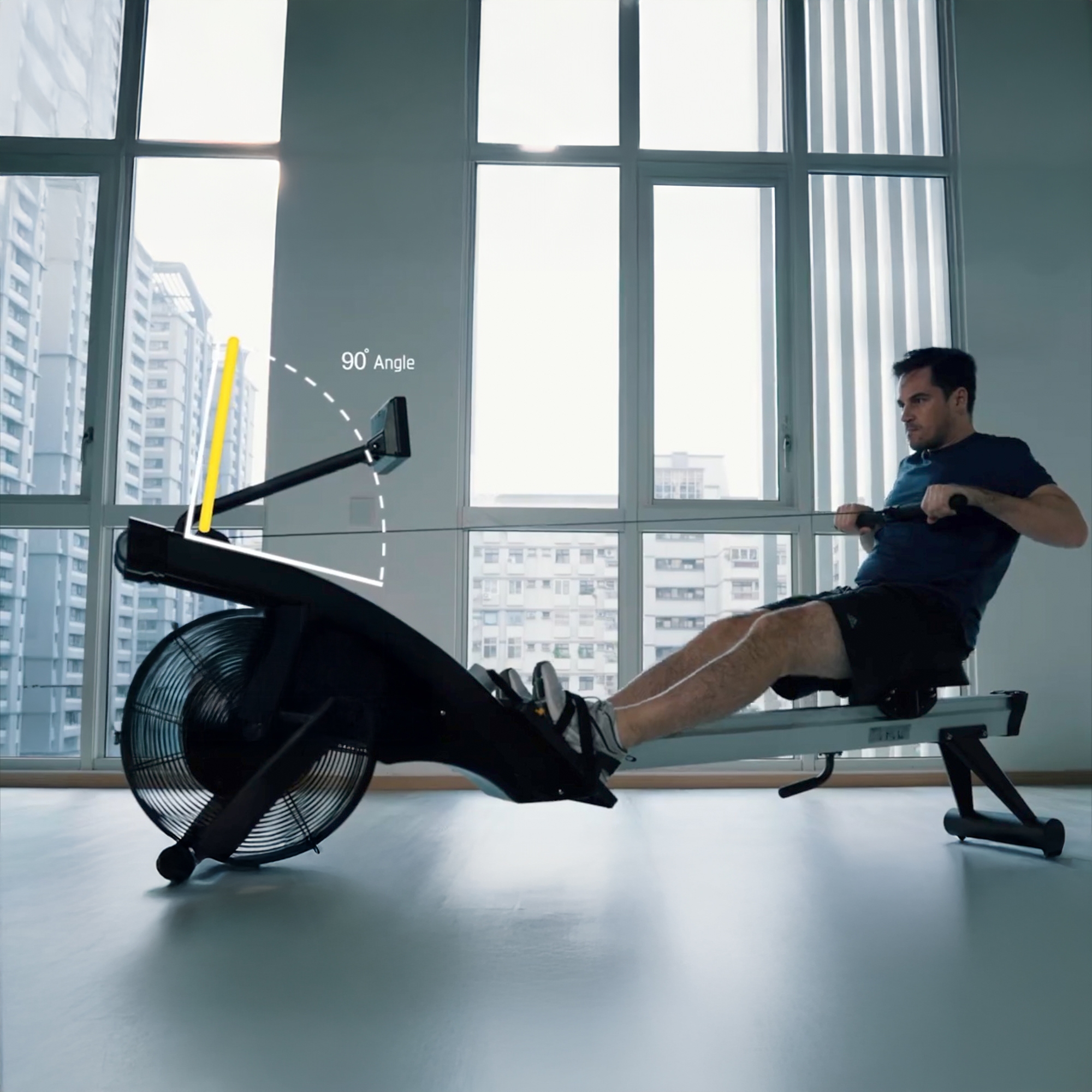 Hyperon Air Rower commercial grade for gyms functional training for hitt and Hyrox man training and display